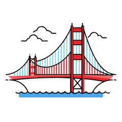 Iconic Golden Gate Bridge Landmark in San Francisco Bay Area California
