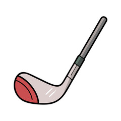 A Cartoon Illustration of a Golf Club Ready to Swing
