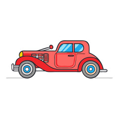 Classic Red Vintage Car Illustration Retro Automobile Design