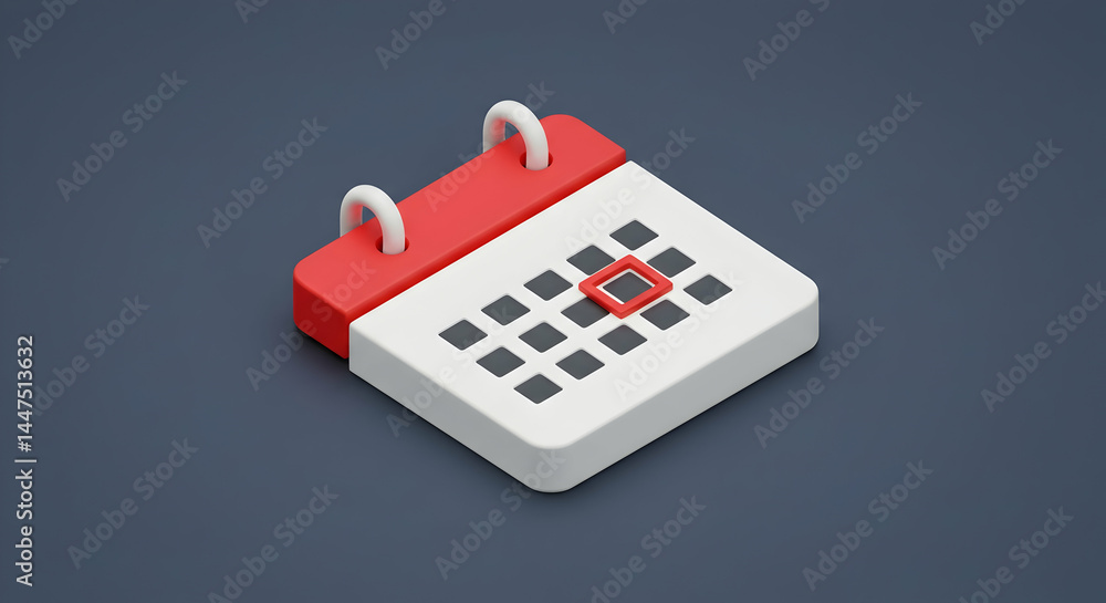 Poster viewing calendar date with focus on one specific day