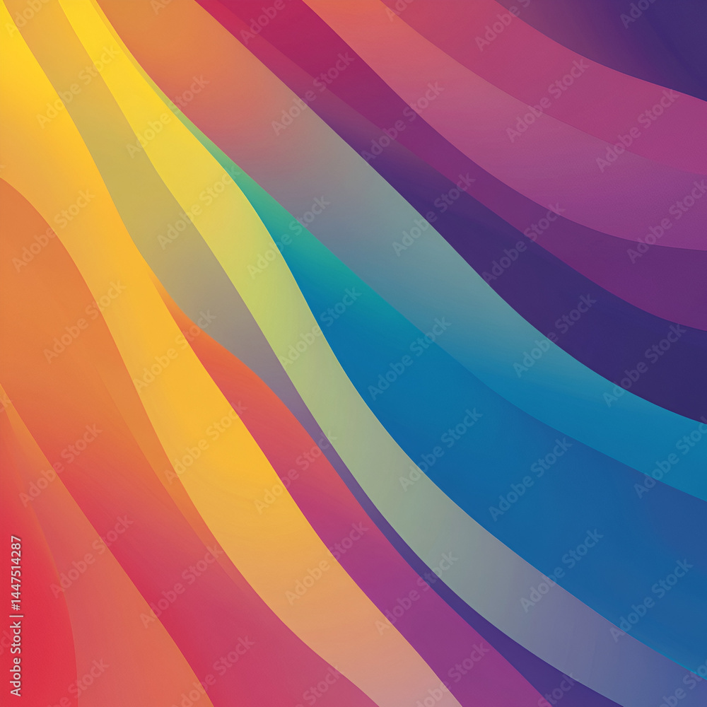 Poster dynamic color waves abstract design digital art vibrant environment top-down view visual representat