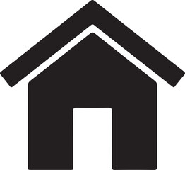 Minimalist House Icon – Black Vector of Home and Shelter on White Background