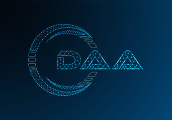 DAA low poly letter logo vector design. DAA lower poly logo design.