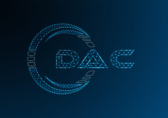 DAC low poly letter logo vector design. DAC lower poly logo design.