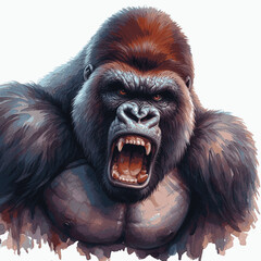 Apex Ire Flow gorilla angry isolated watercolor vector illustration svg © Arun168