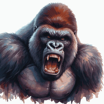 Apex Ire Flow gorilla angry isolated watercolor vector illustration svg
