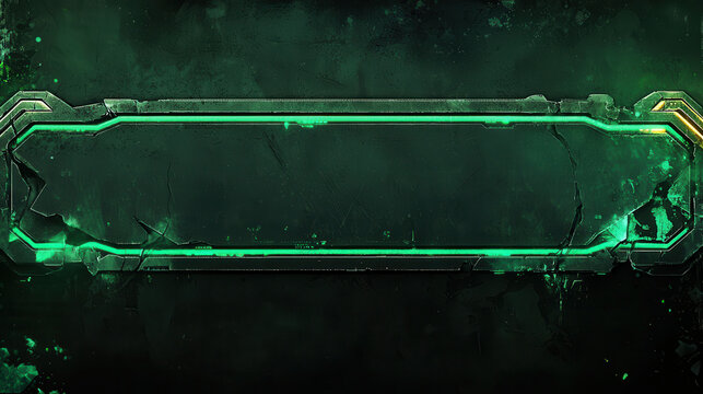 Blank background with green futuristic frame for text placement. Ideal for digital designs