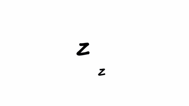 Animated ZZZ Sleep Symbol on Transparent Background. Loopable Motion Graphic Representing Sleep and Relaxation Concept
