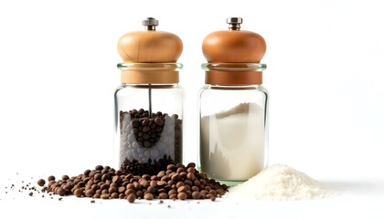 salt and pepper grinders isolated on white