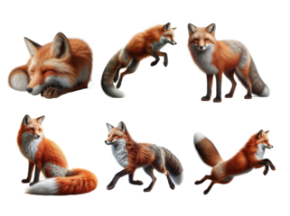 Foxes display natural poses