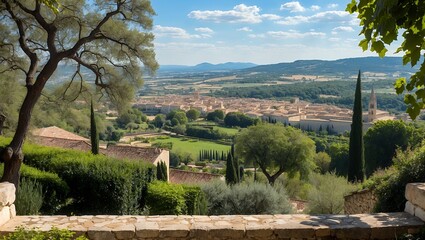 Stunning panoramic view of avignon and the rhone