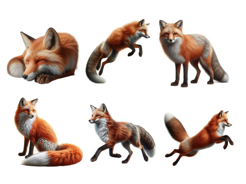 Foxes display natural poses