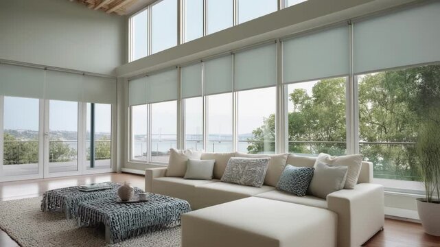 An automated window treatment system that opens and closes shades based on sunlight intensity and room occupancy.