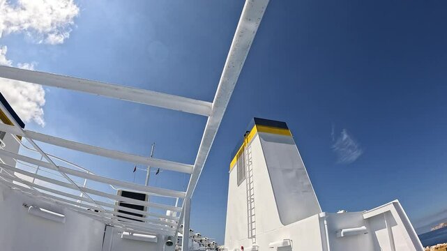 Traveling to Gozzo Island in Malta on a Ferry with Stunning Views and Bright Blue Skies