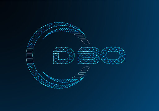DBO low poly letter logo vector design. DBO lower poly logo design.