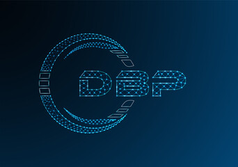 DBP low poly letter logo vector design. DBP lower poly logo design.