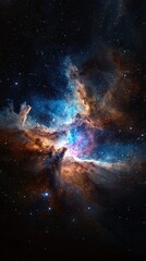 Fototapeta premium Colorful Nebula in Vintage Style