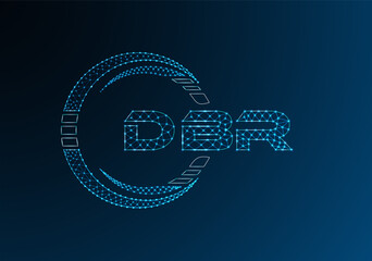 DBR low poly letter logo vector design. DBR lower poly logo design.