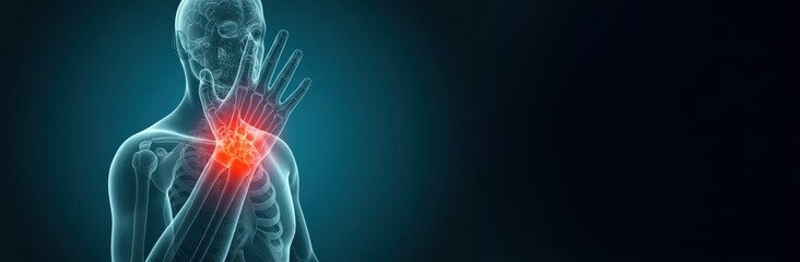 painful hand wrist ankle joint.3d illustration.	
