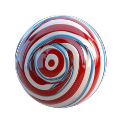 Red white and blue swirl sphere abstract art graphic design