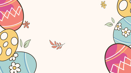 Colorful Easter Eggs Frame Background