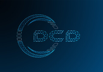 DCD low poly letter logo vector design. DCD lower poly logo design.