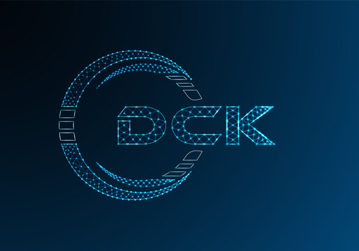 DCK low poly letter logo vector design. DCK lower poly logo design.