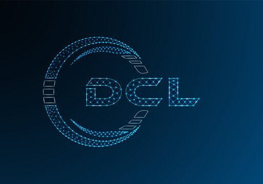 DCL low poly letter logo vector design. DCL lower poly logo design.