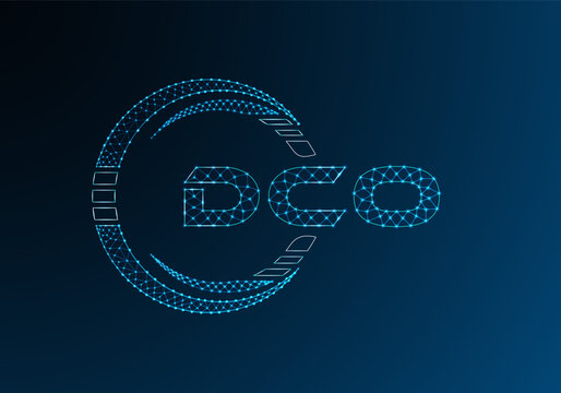 DCO low poly letter logo vector design. DCO lower poly logo design.
