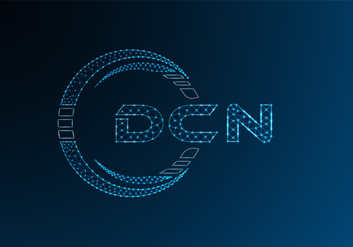 DCN low poly letter logo vector design. DCN lower poly logo design.