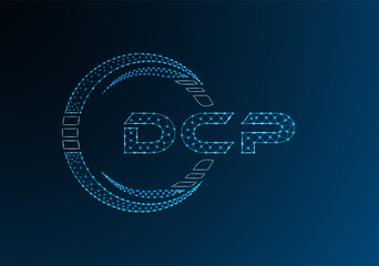 DCP low poly letter logo vector design. DCP lower poly logo design.