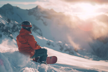 Embark on an exhilarating snowboarding journey amidst breathtaking mountains, immersing yourself in world of winter sports embracing ultimate outdoor adventure    