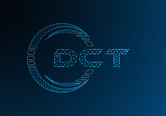 DCT low poly letter logo vector design. DCT lower poly logo design.