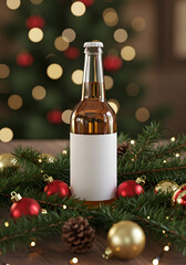 Christmas beer bottle, festive decorations