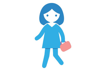 Minimal Vector of Woman Walking Outdoors on Lunch Break for Mental Refresh