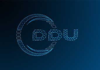 DDU low poly letter logo vector design. DDU lower poly logo design.