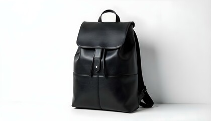 Naklejka premium leather backpack on a white background