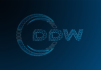 DDW low poly letter logo vector design. DDW lower poly logo design.