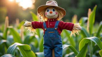 Vogelscheuche in einem Gem&uuml;segarten 
