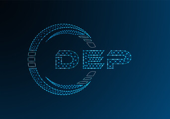 DEP low poly letter logo vector design. DEP lower poly logo design.