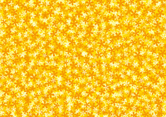 山吹色の花柄　全面