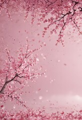 Fototapeta premium Abstract pink petals swirl, dreamy sakura backdrop, flower, floral