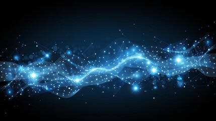 Obraz premium Futuristic abstract blue technology background with electric connections and web patterns