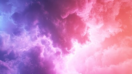 Colorful, vibrant, abstract cloud formations, illuminated by a dynamic light source.