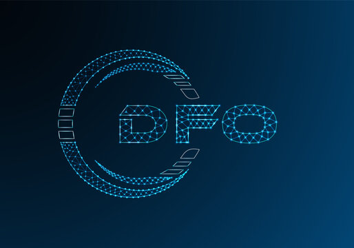 DFO low poly letter logo vector design. DFO lower poly logo design.