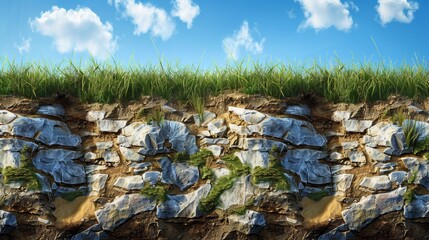2d game level background asset featuring grass, sand, and dirt for platformer game design