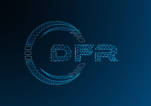 DFR low poly letter logo vector design. DFR lower poly logo design.