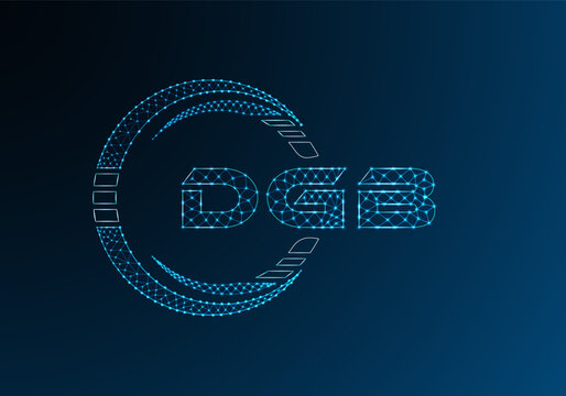 DGB low poly letter logo vector design. DGB lower poly logo design.