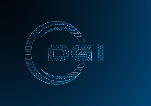 DGI low poly letter logo vector design. DGI lower poly logo design.