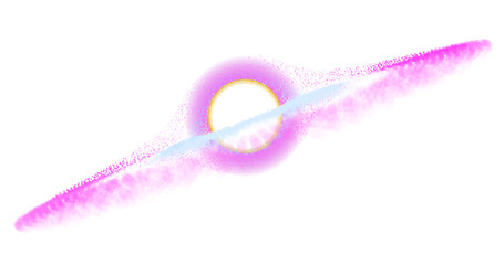 Black hole in deep space made of particles. Graphic vector illustration of a collapsar